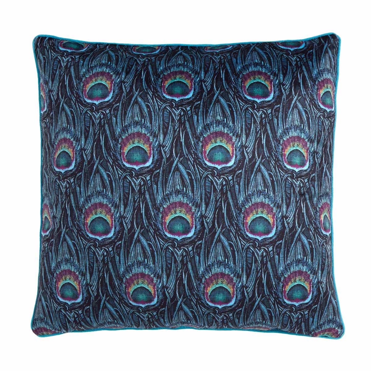 Laurence Llewelyn-Bowen Dandy Peacock Teal 55cm x 55cm Cushion Cover 7
