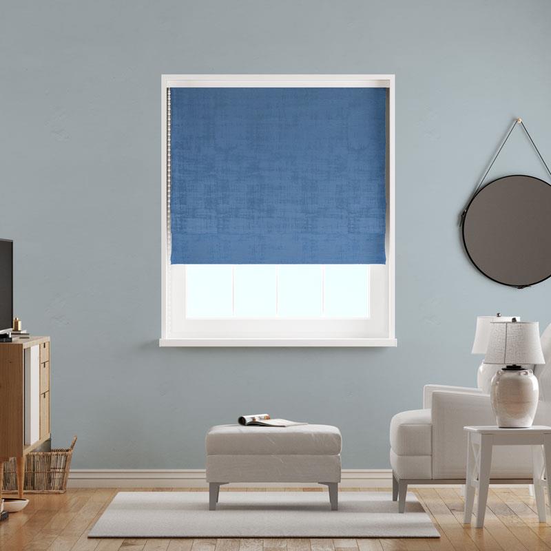 Azurite Blue Made To Measure Roman Blind by Style Furnishings