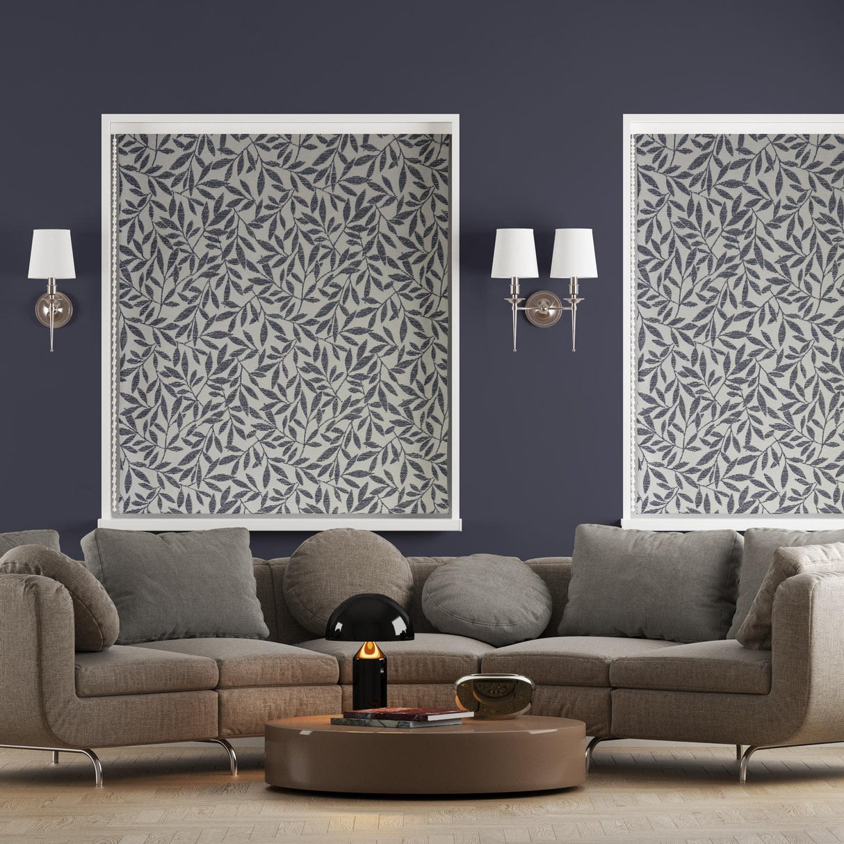 Isabel Navy Made To Measure Roman Blind by Style Furnishings