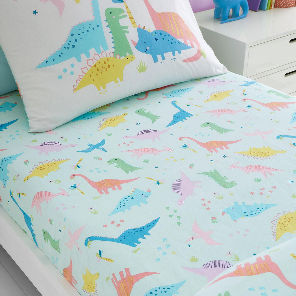 Dinosaur Friends Fitted Sheet by Catherine Lansfield