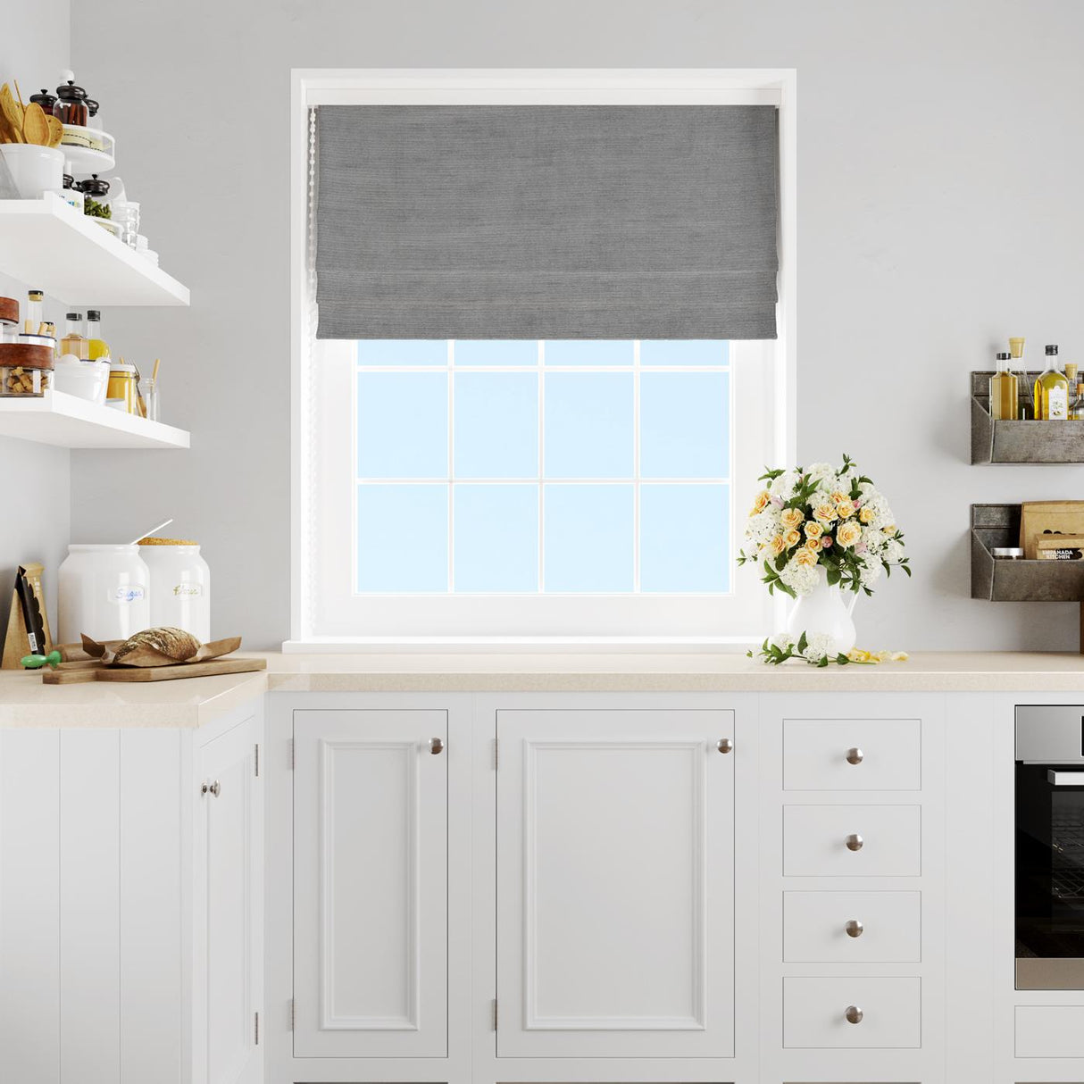 Passion Pewter Made To Measure Roman Blind by Style Furnishings