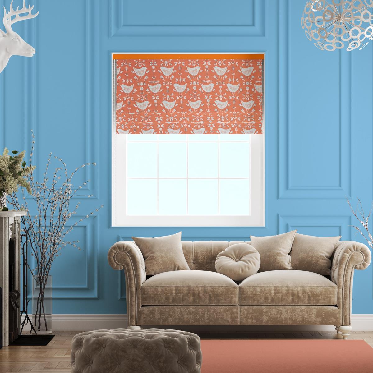 Narvik Burnt Orange Made To Measure Roman Blind by Style Furnishings