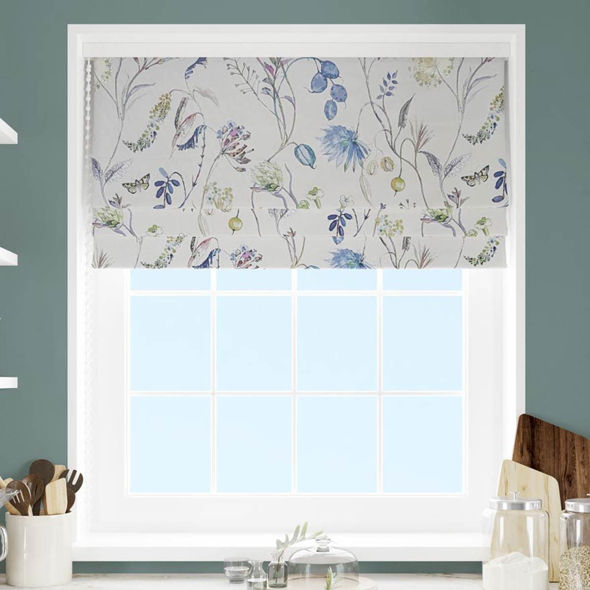 Grove Saxon Blue Made To Measure Roman Blind by Style Furnishings