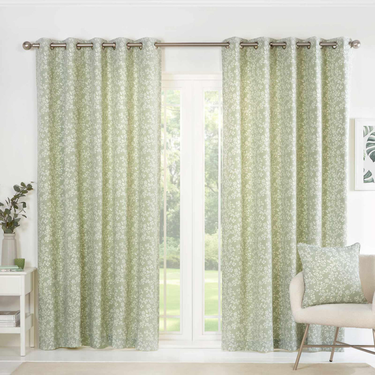 Sade Floral Eyelet Curtains by Sundour