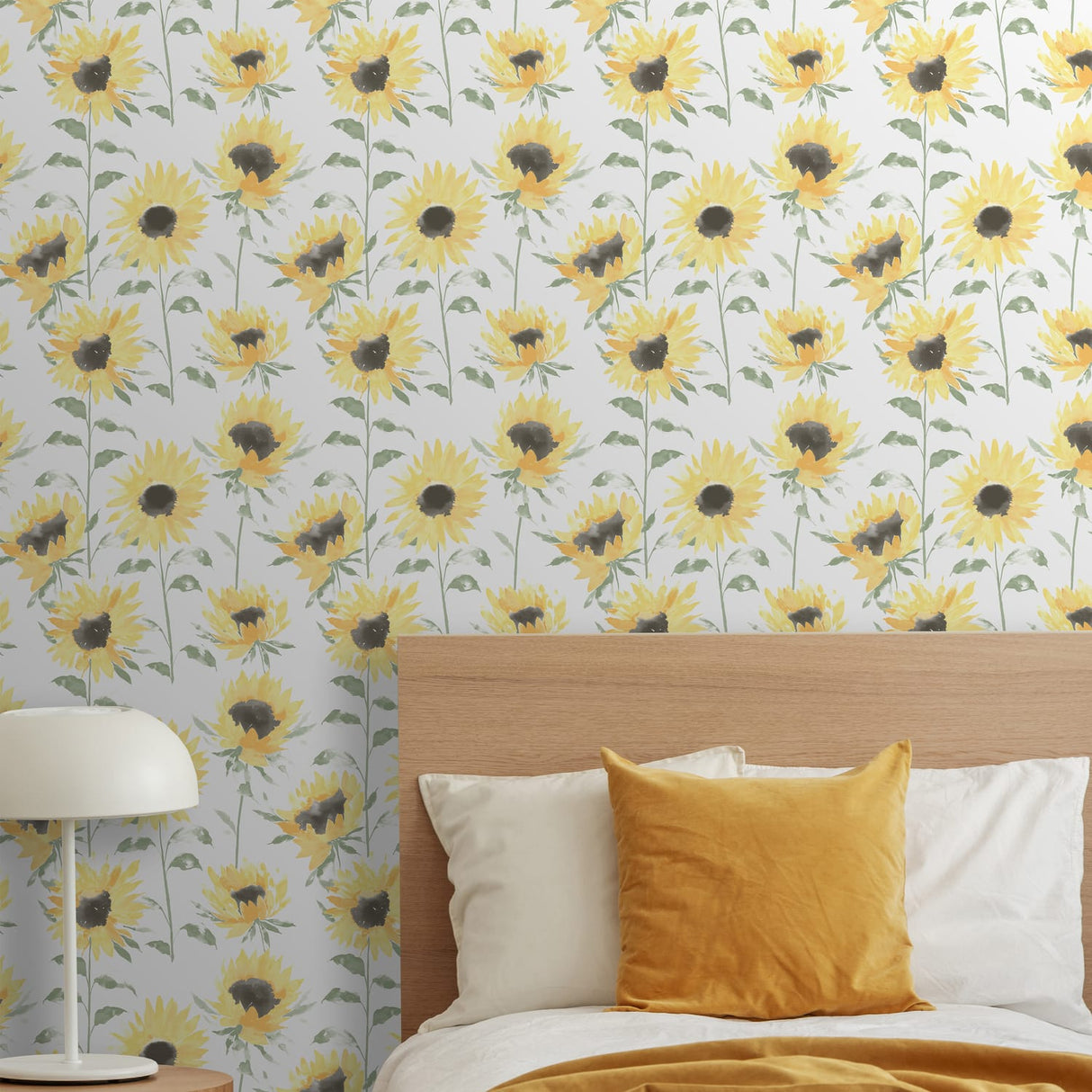 Catherine Lansfield Painted Sunflowers Floral Wallpaper Yellow - Painted Sunflowers Wallpaper