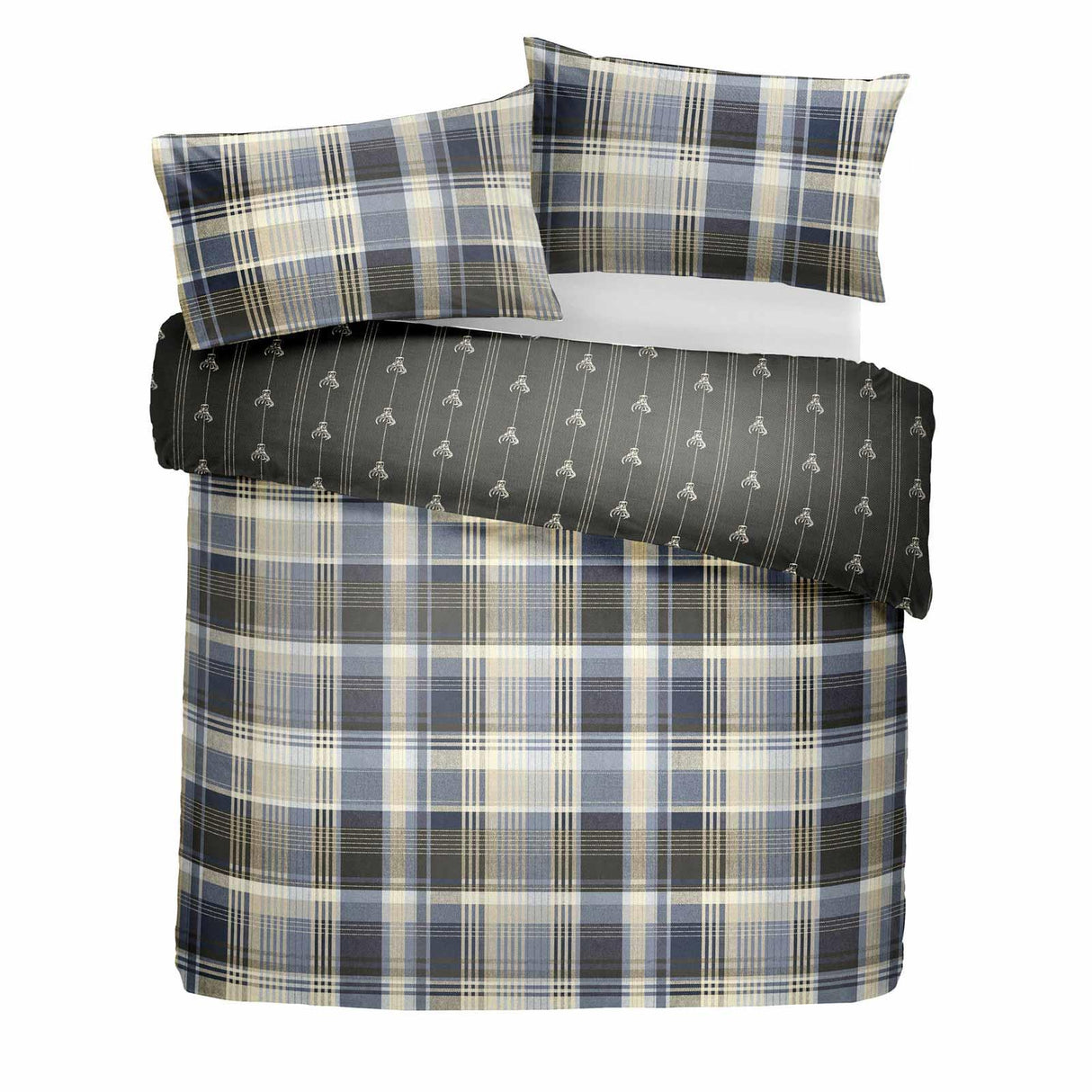 Connolly Check Flannelette Brushed Cotton Duvet Cover by Dreams & Drapes Lodge