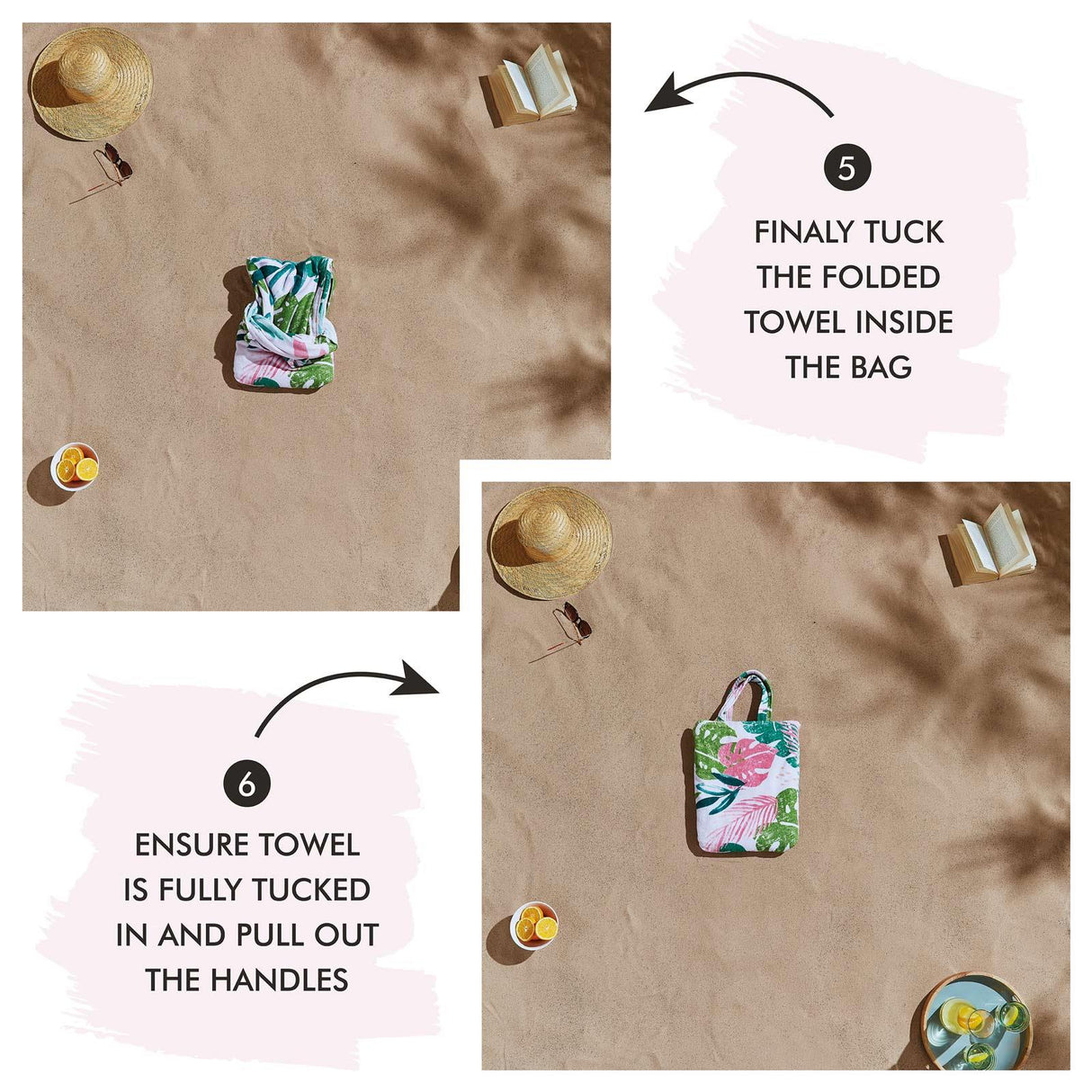 Tropical Palm Beach Towel in a Bag by Catherine Lansfield