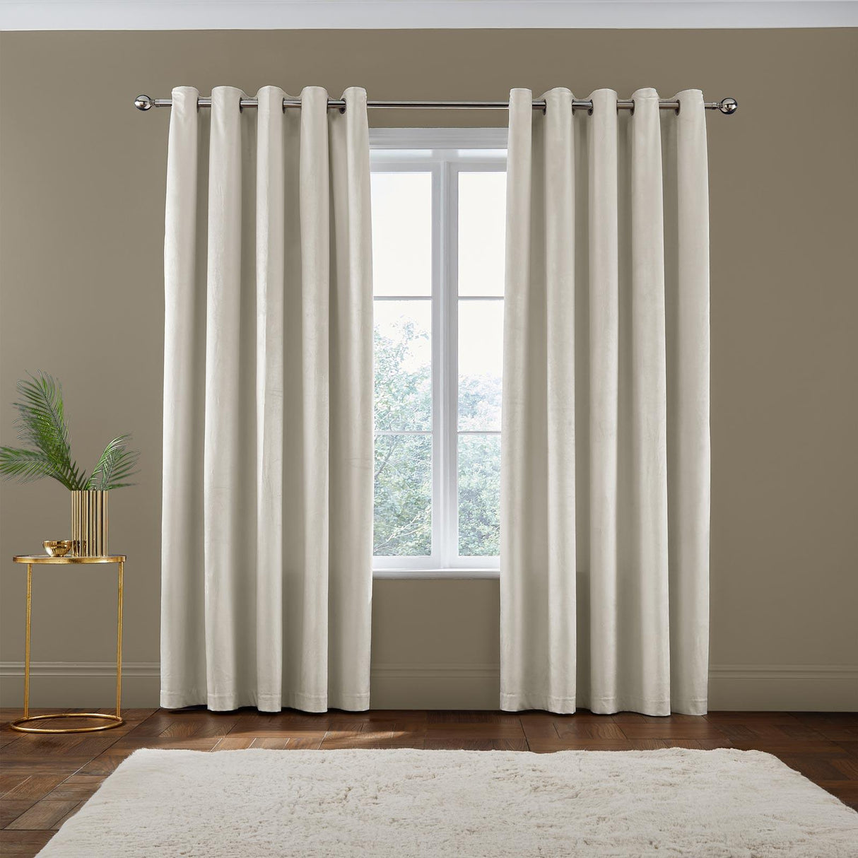 Kingsley Matt Velvet Eyelet Curtains by Catherine Lansfield