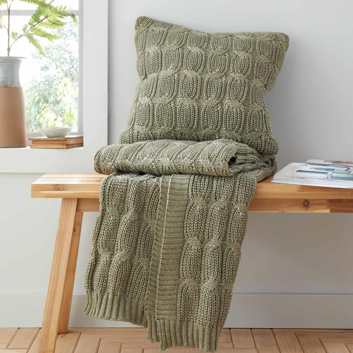Chunky Marl Knit Throw Blanket 130cm x 170cm by Catherine Lansfield