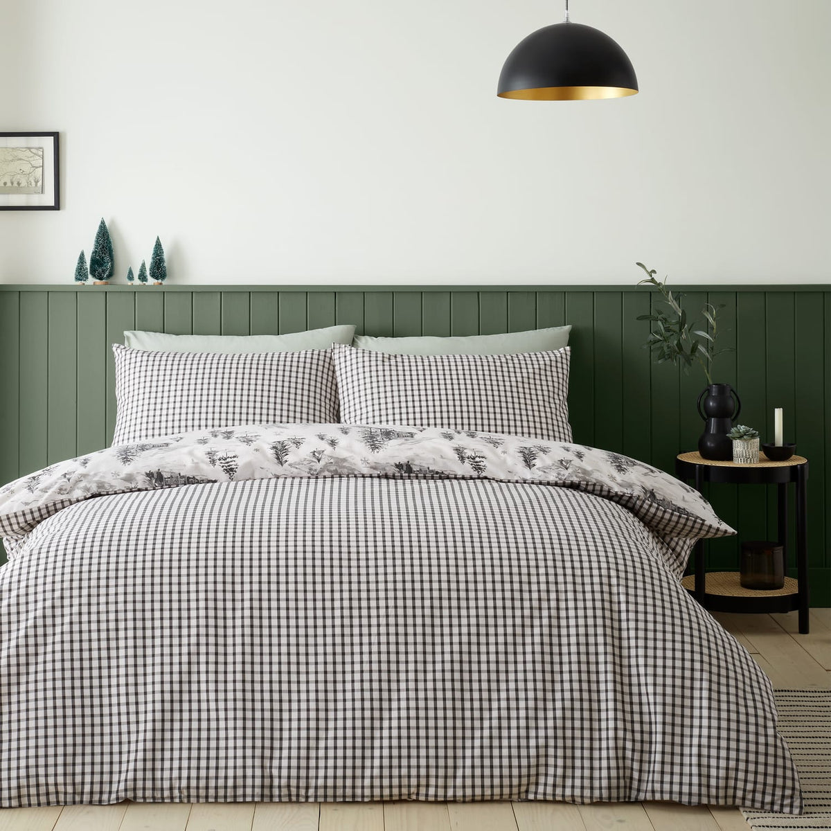 Catherine Lansfield Alpine Village Brushed Cotton Flannelette Duvet Cover Set - Brushed Alpine Fleece Duvet Set