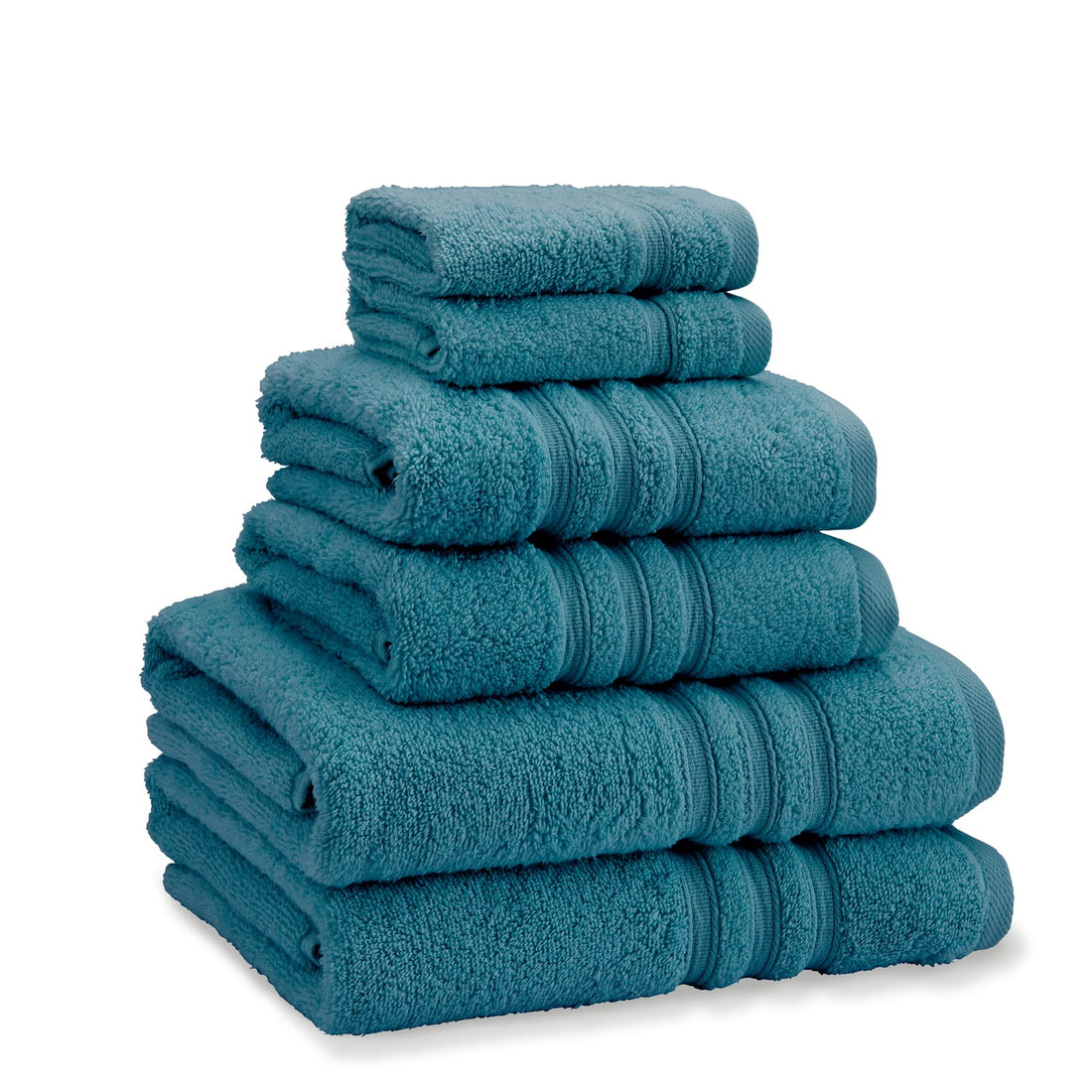 Catherine Lansfield Zero Twist 6 Piece Teal 100% Cotton Towel Bale Set 450gsm