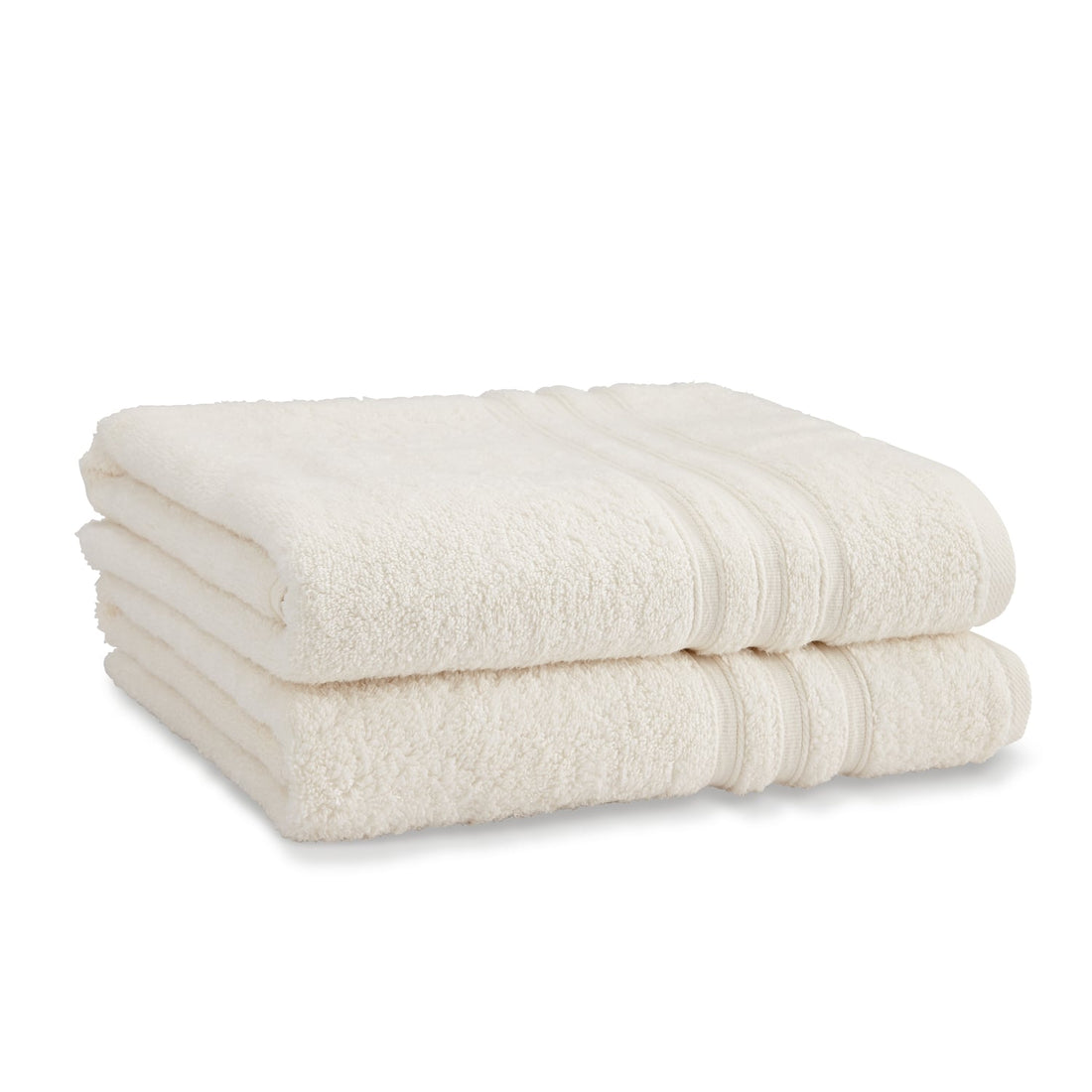 Catherine Lansfield Zero Twist 450gsm Cream 100% Cotton Bath Sheet Towel Bale Pair
