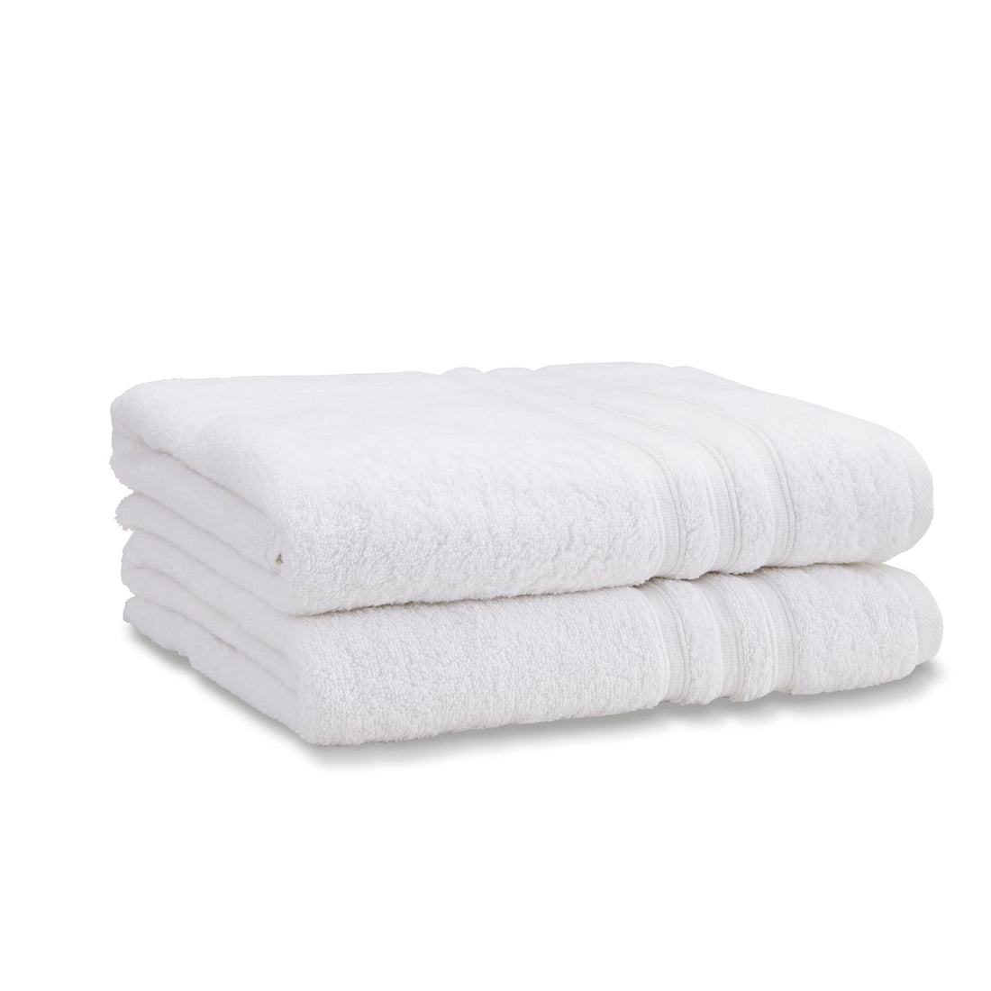 Catherine Lansfield Zero Twist 450gsm White 100% Cotton Bath Sheet Towel Bale Pair