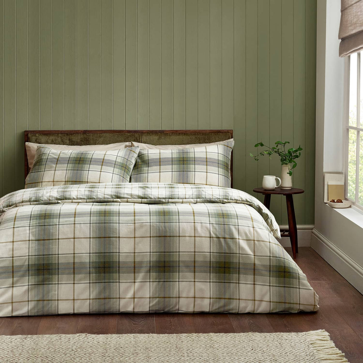 Catherine Lansfield Cosy Sherpa Check Duvet Cover Set - Brushed Troon Check Duvet Set