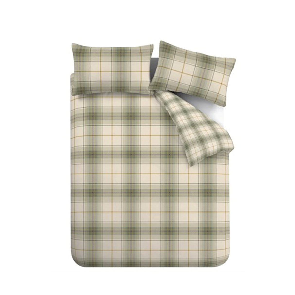 Catherine Lansfield Cosy Sherpa Check Duvet Cover Set - Brushed Troon Check Duvet Set