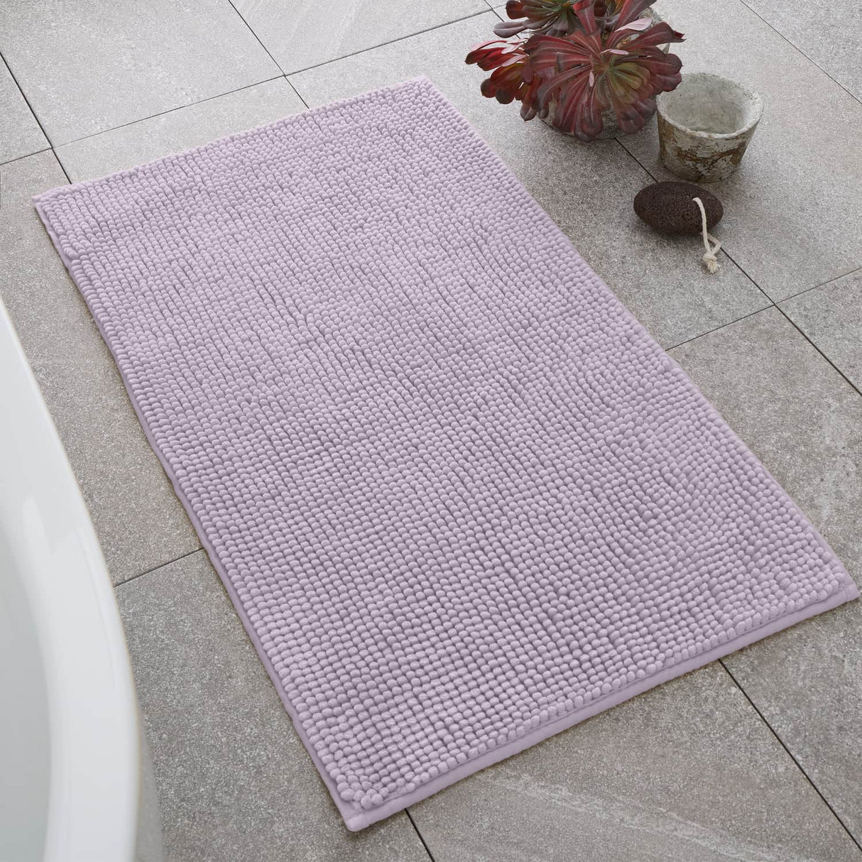 Catherine Lansfield Bobble Bath Mat 1200 GSM Cobalt Blue - Lilac Bobble Bath Mat Lilac