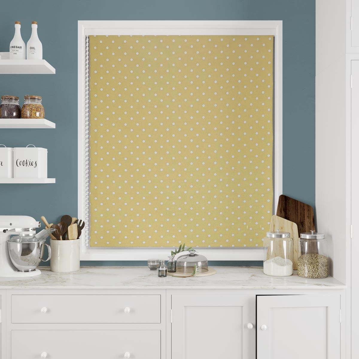 Full Stop Mustard Made To Measure Roman Blind by Style Furnishings
