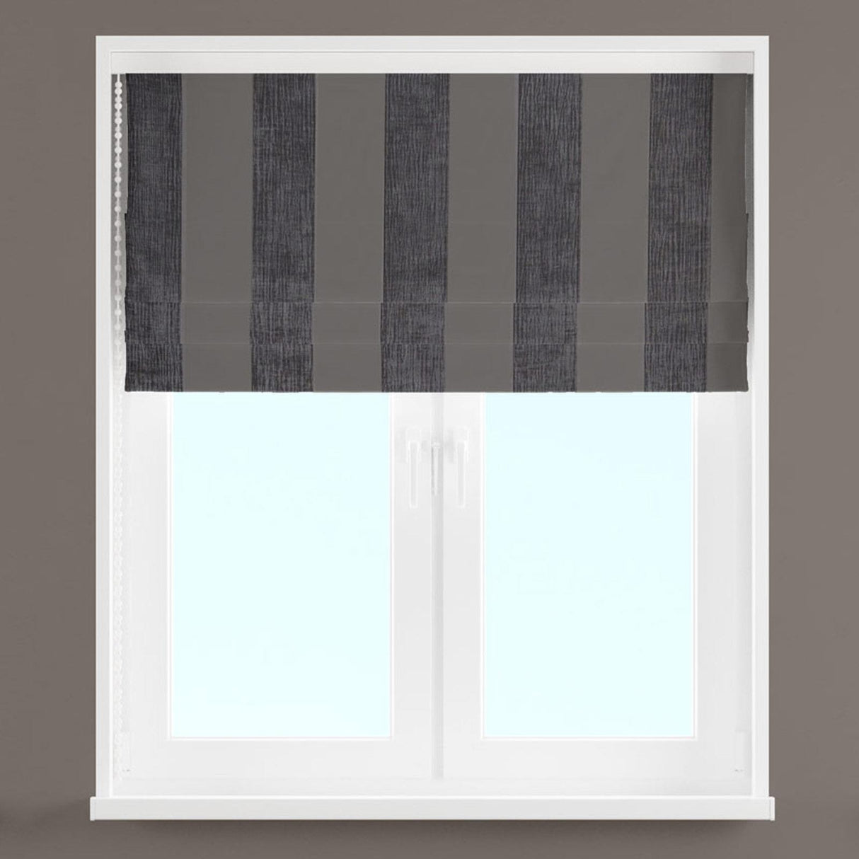 Boheme Stripe Mocha Made To Measure Roman Blind by Style Furnishings