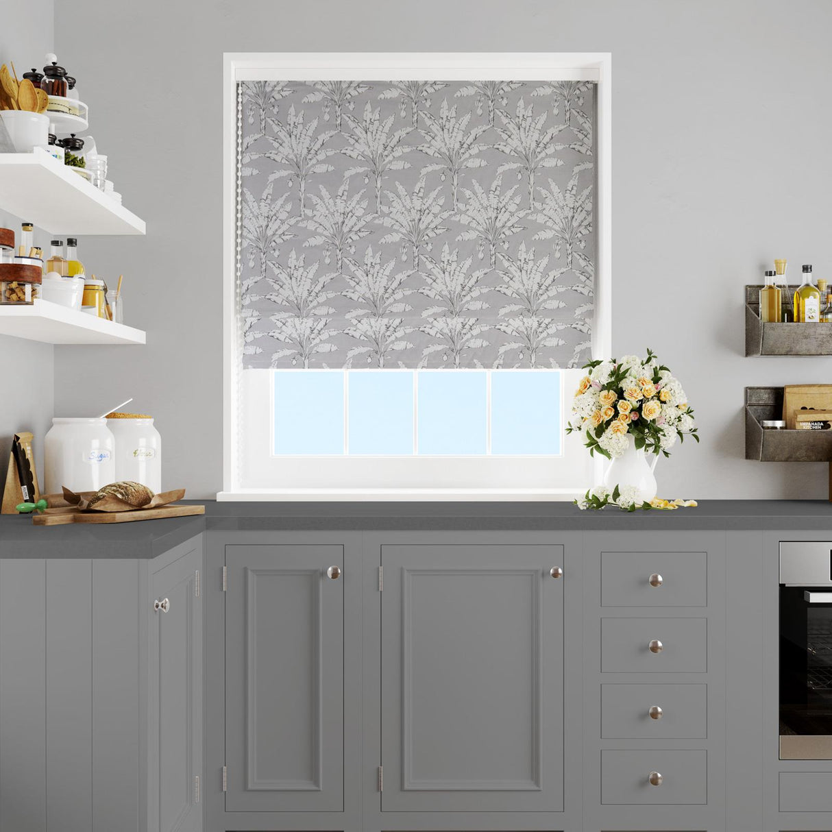 Palm House Putty Made To Measure Roman Blind by Style Furnishings