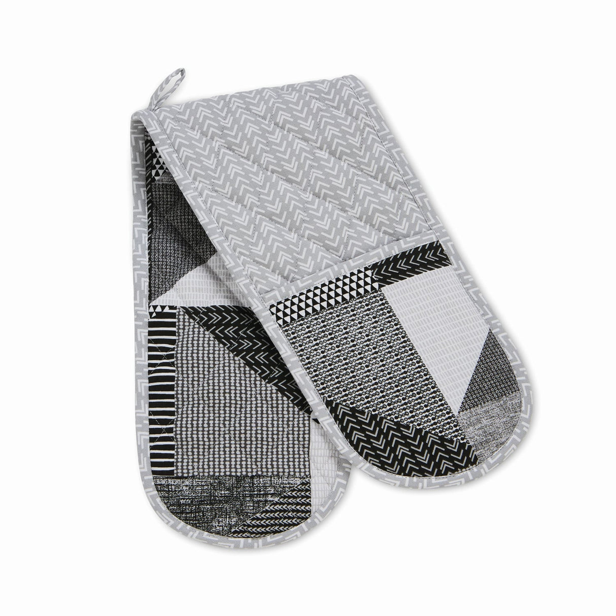 Catherine Lansfield Larsson Geo Geometric Grey Double Oven Glove - Larsson Geo Grey Double Oven Glove