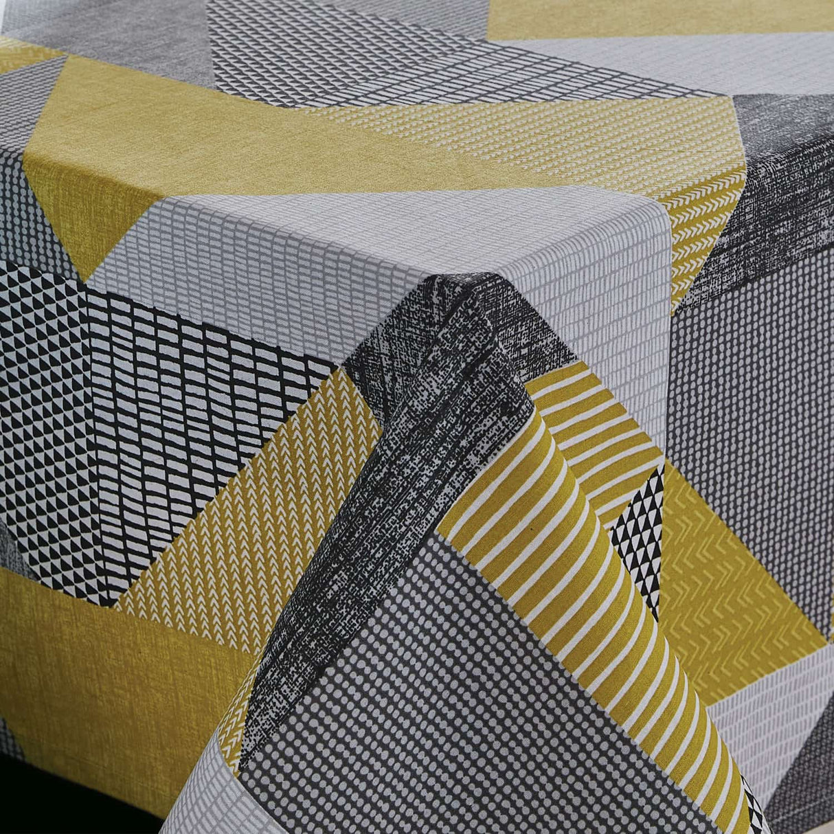 Catherine Lansfield Larsson Geo Geometric Ochre Tablecloth - Larsson Geo Ochre Table Cloth