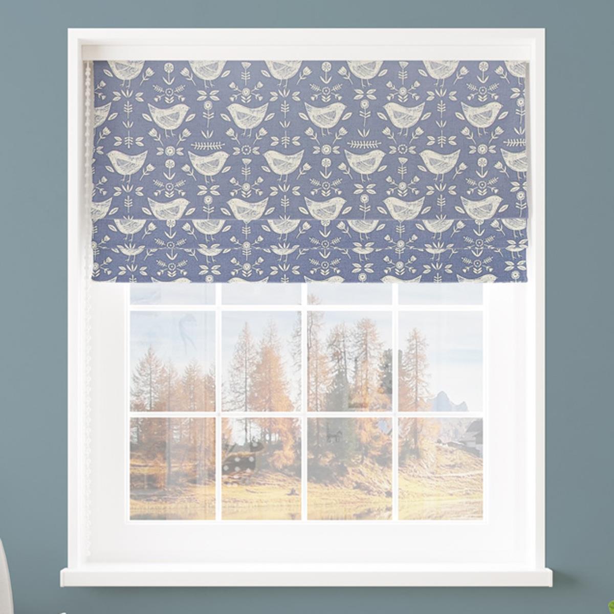 Narvik Blue Made To Measure Roman Blind by Style Furnishings