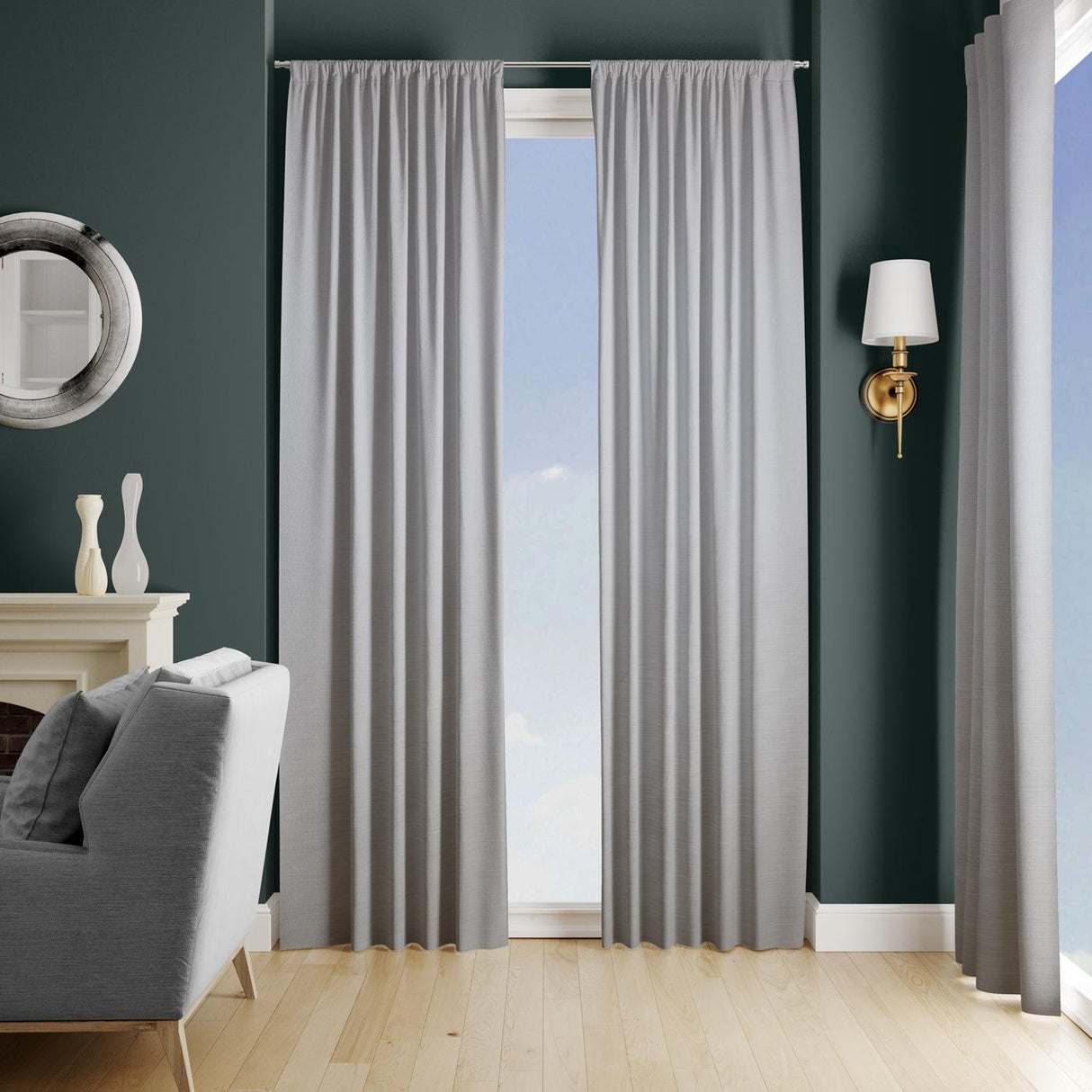 Lucida Grey Made To Measure Curtains by Style Furnishings