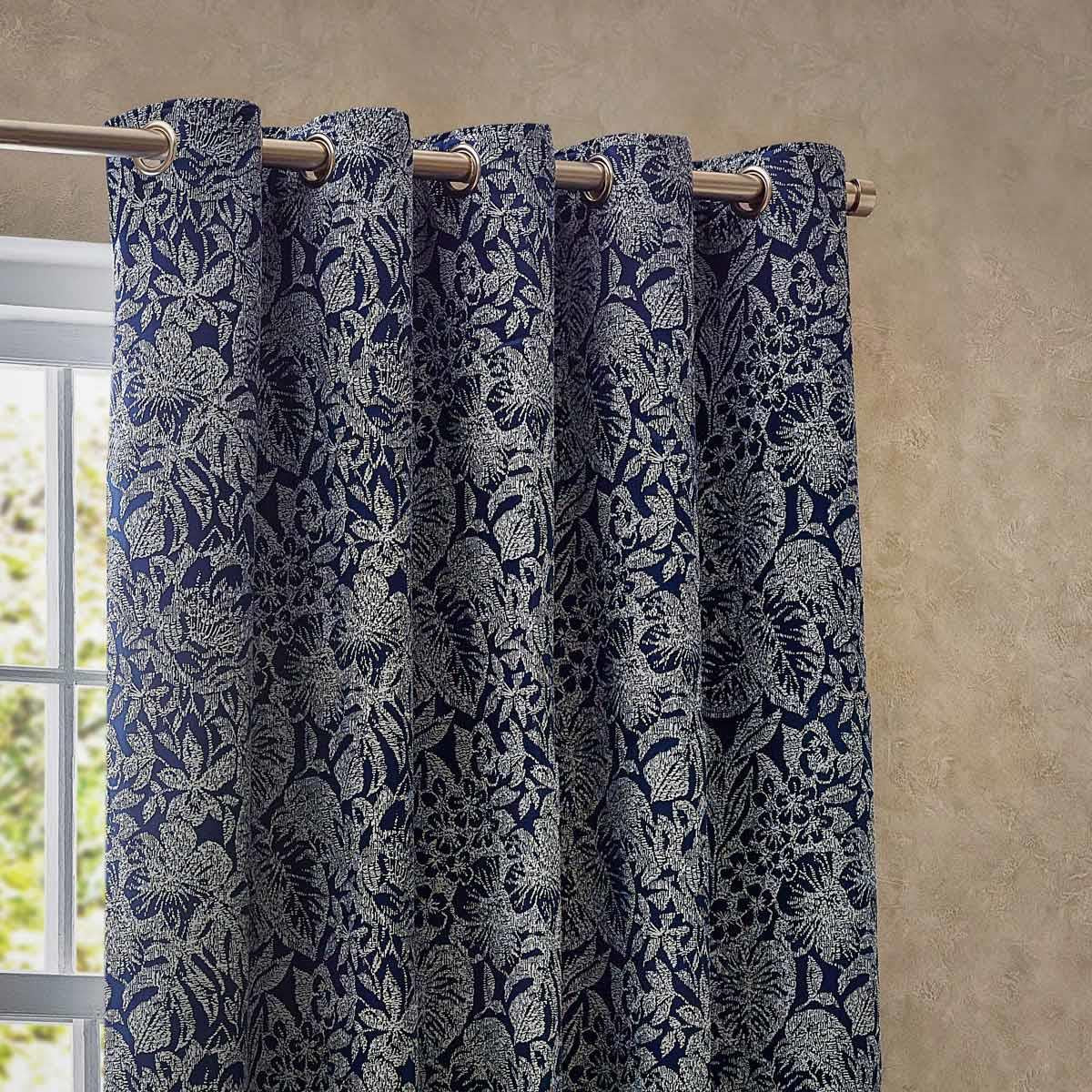 Bali Jacquard Leaf Eyelet Curtains by Wylder Nature