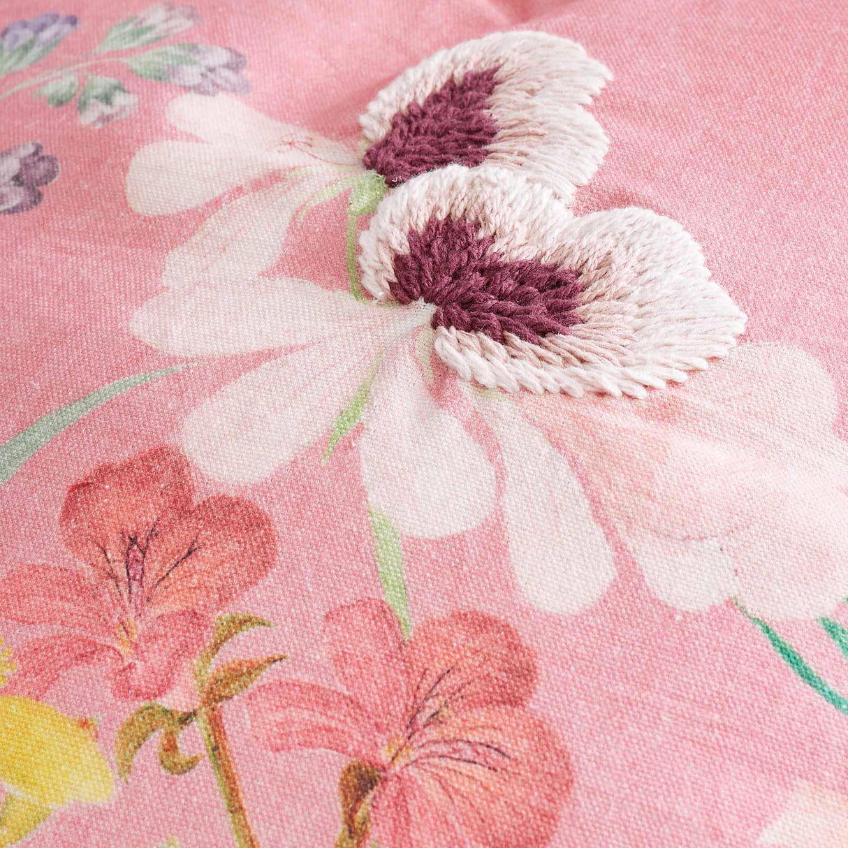 RHS Cottage Meadow Floral Filled Cushion 3
