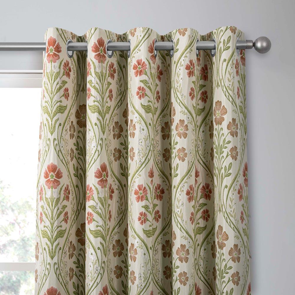 Estelle Woven Lined Eyelet Curtains by Curtina