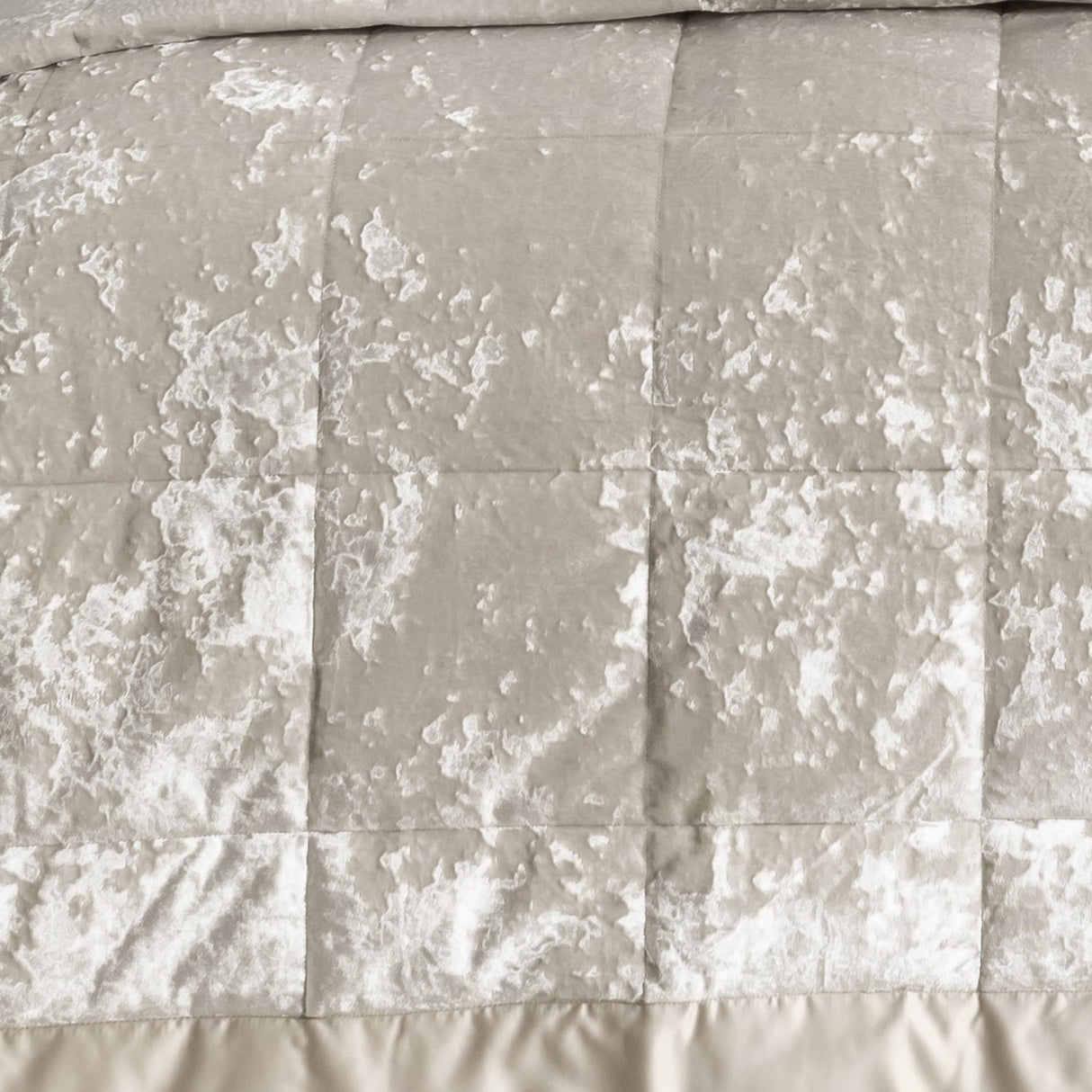 Catherine Lansfield Crushed Velvet Runner - Crushed Velvet Bedspread Natural