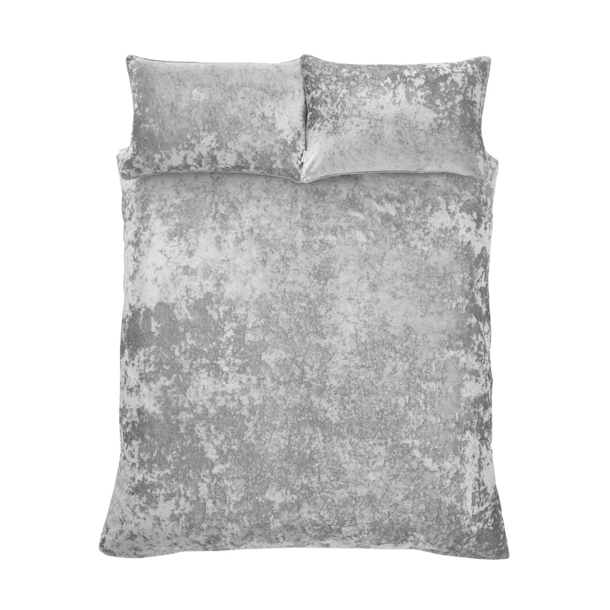 Catherine Lansfield Crushed Velvet Duvet Cover Set - Crushed Velvet Duvet Set Silver