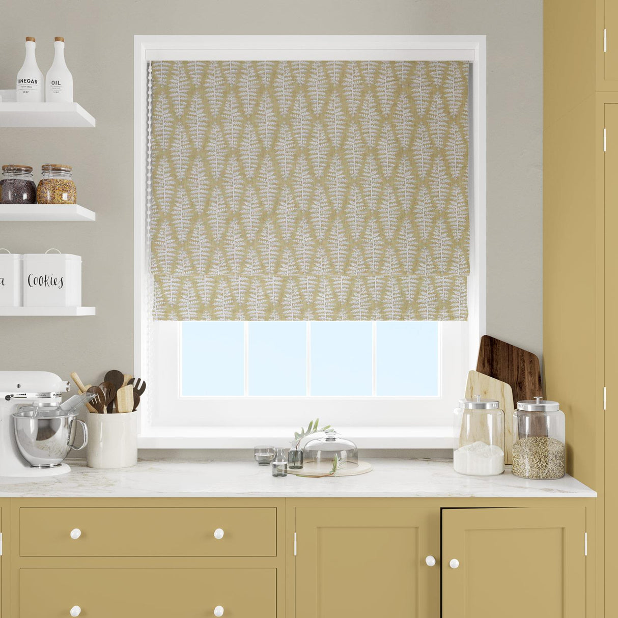 Fernia Mustard Made To Measure Roman Blind by Style Furnishings