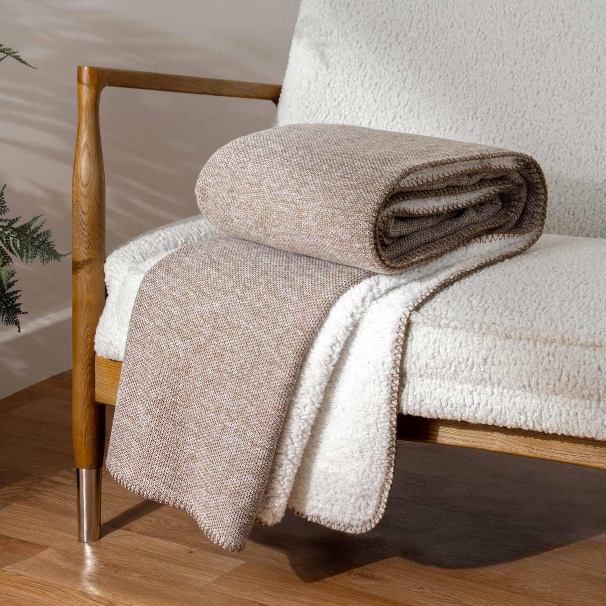 Nurrel Sherpa Throw Blanket 130cm x 180cm by furn.