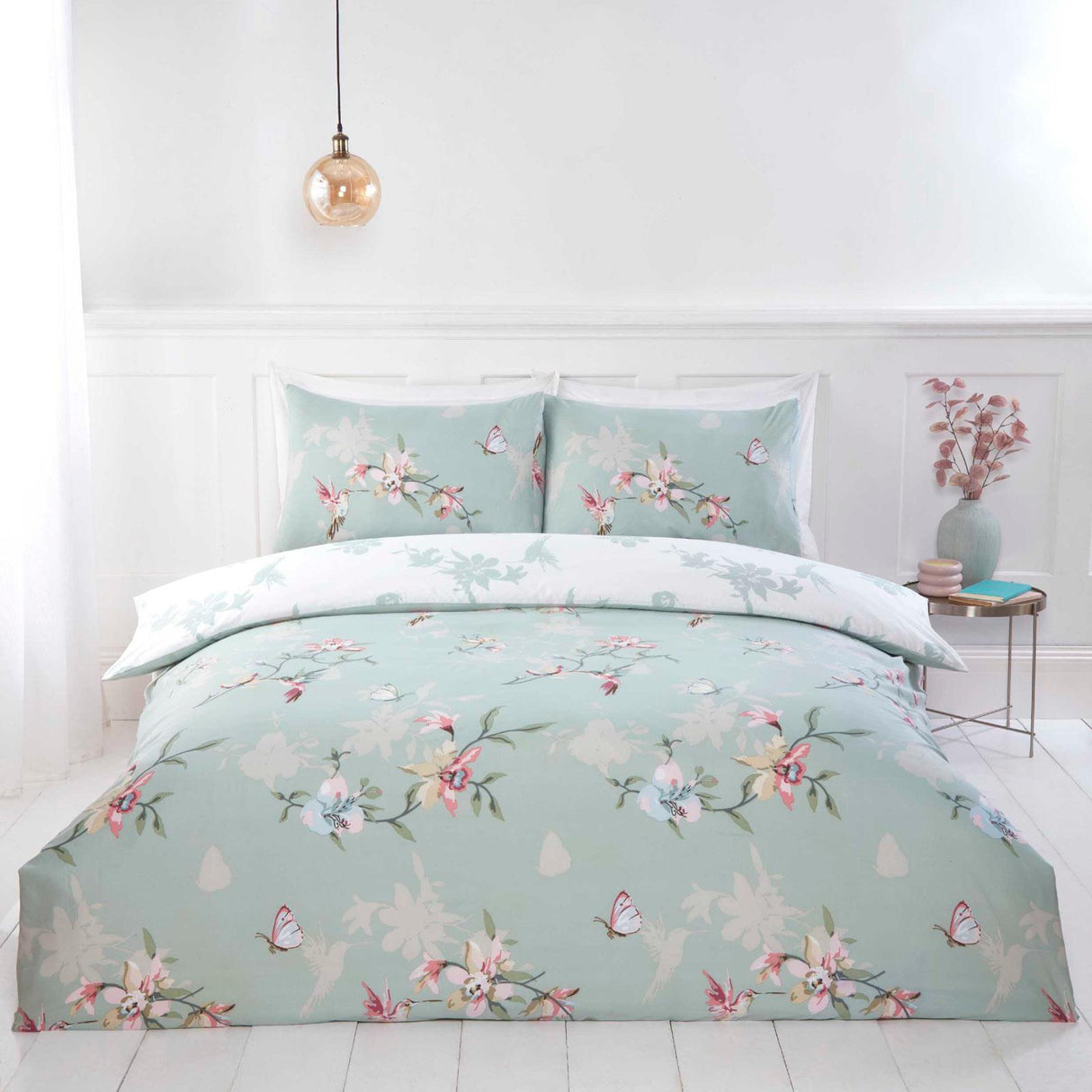 So Soft Hummingbird Duvet Cover Set Green