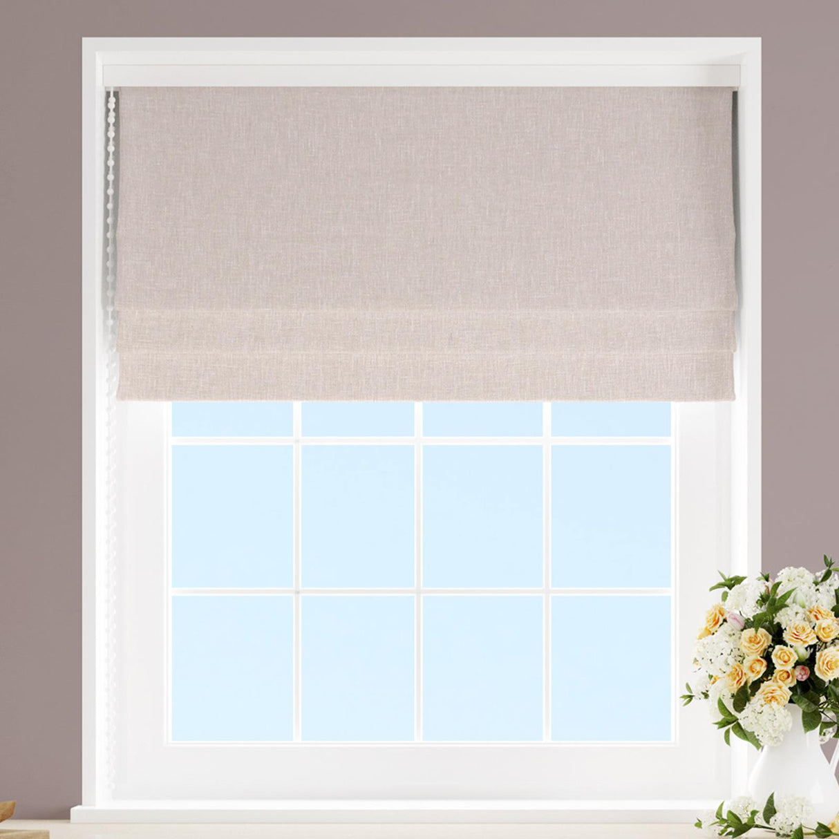 Asana Blush Made To Measure Roman Blind by Style Furnishings