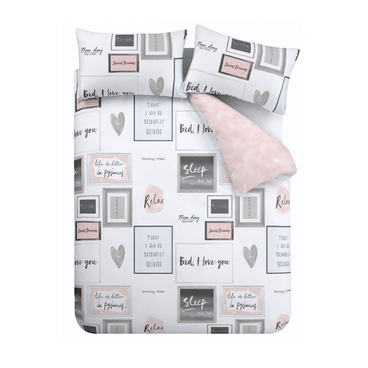 Catherine Lansfield Sleep Dreams Duvet Cover Set - Sleep Dreams Blush Duvet Set