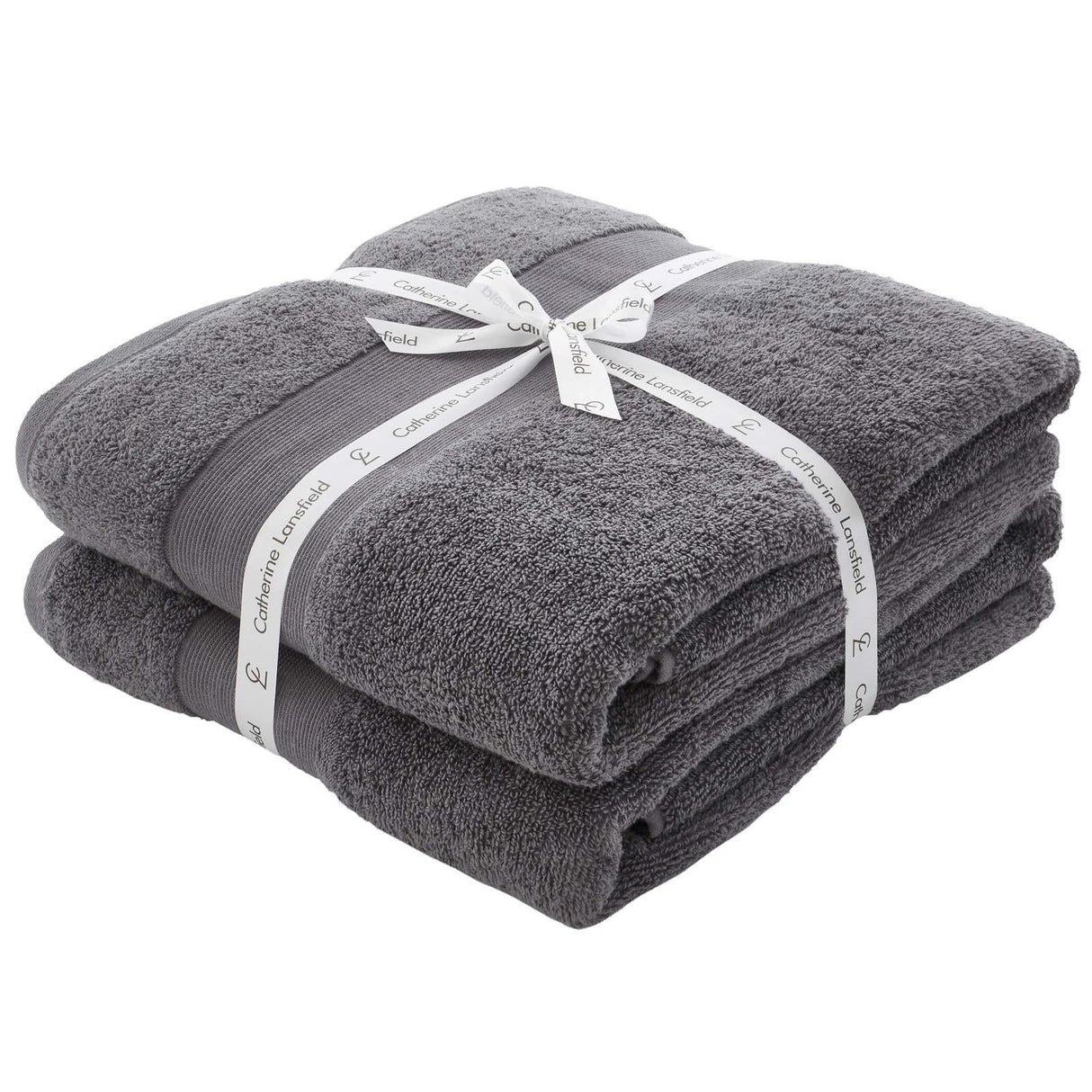 Catherine Lansfield Anti-Bacterial 500gsm 2 Piece Bath Sheet Towel Bale - Charcoal