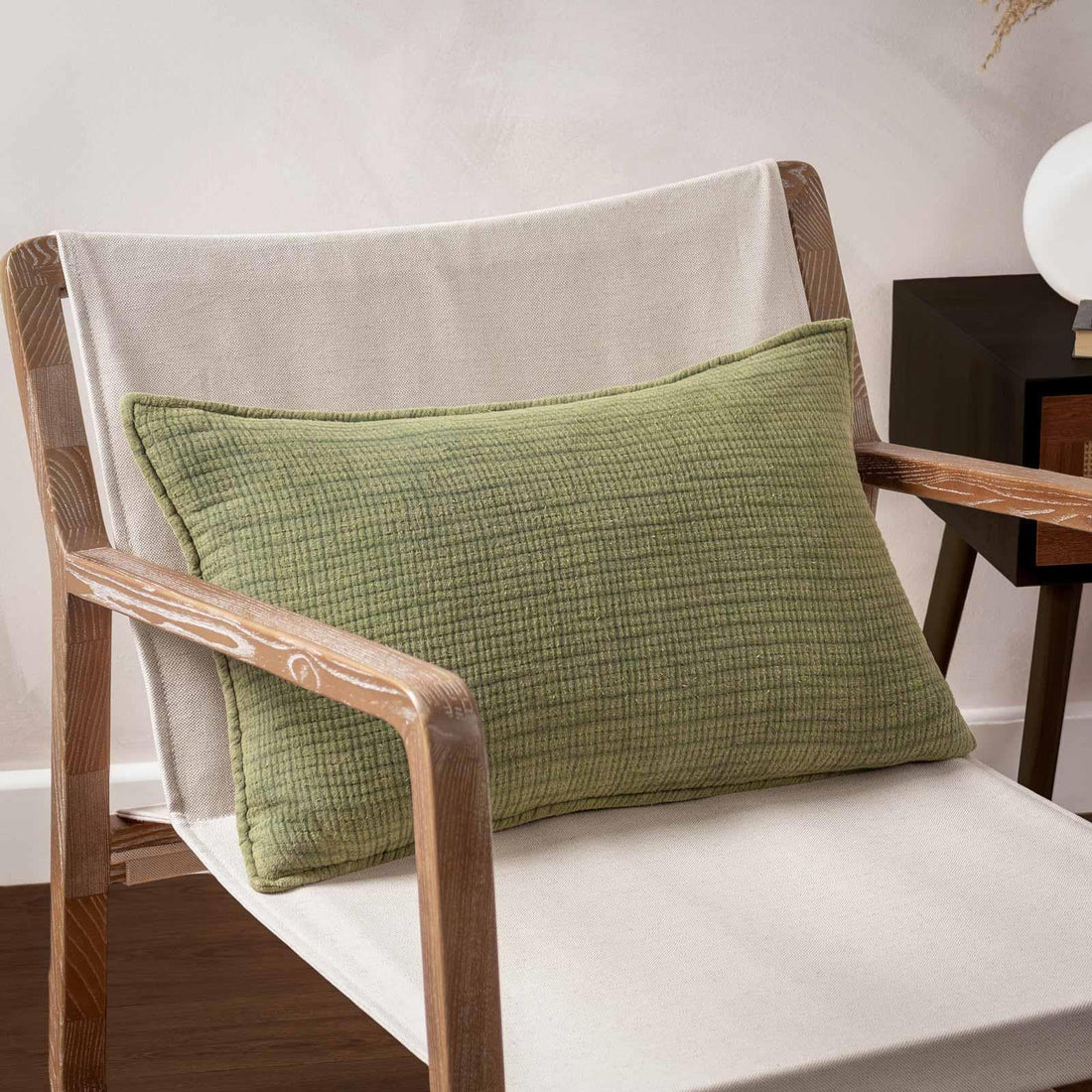 Ribble 100% Cotton Khaki Cushion Cover 40cm x 60cm
