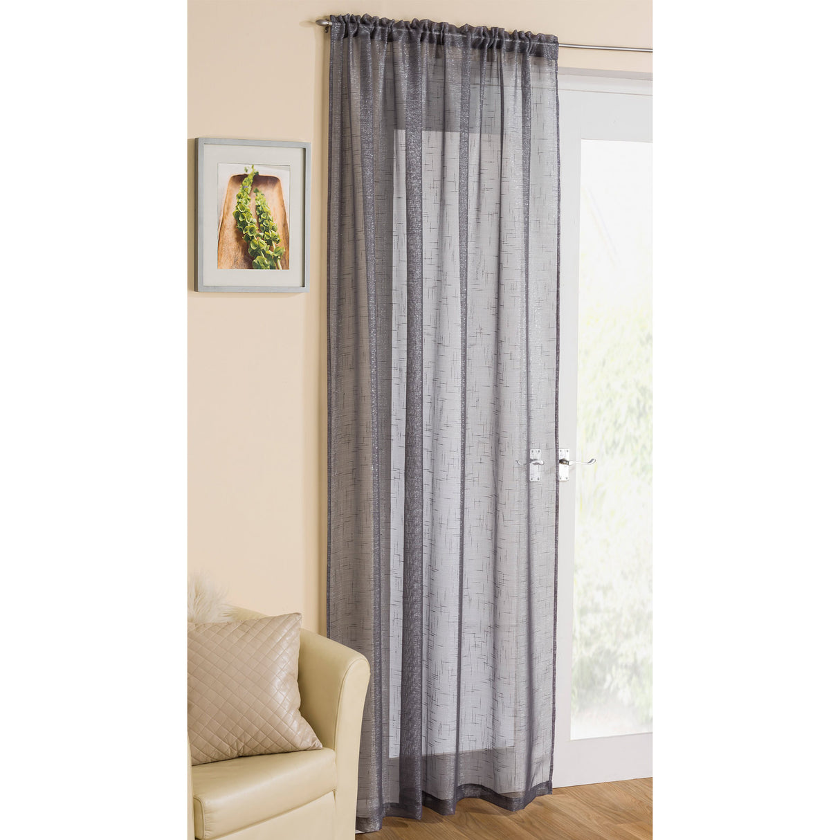 Casablanca Voile Curtain Panel Grey Voile Curtain Tyrone Textiles