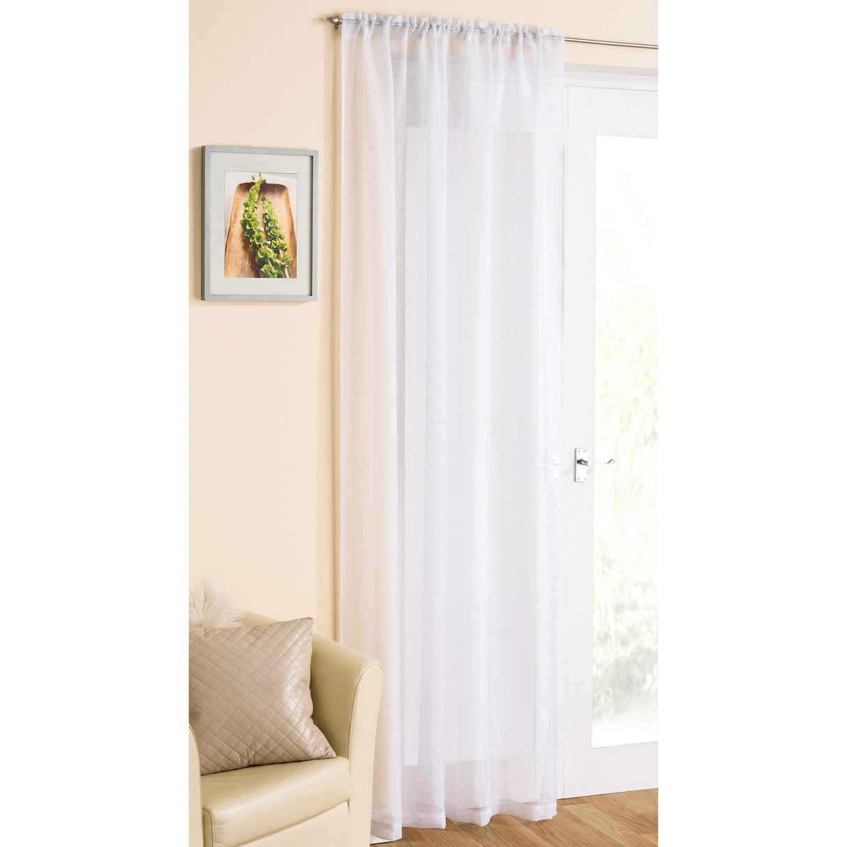 Casablanca Voile Curtain Panel White Voile Curtain Tyrone Textiles