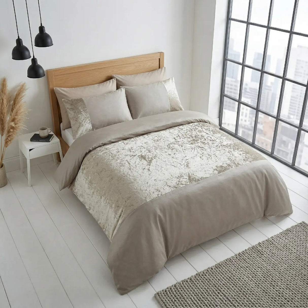 Velvet Duvet Cover Set - Natural