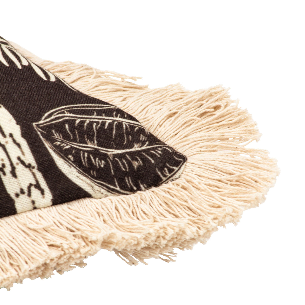 Colonial Palm Fringed Cushion Cover Espresso 18" x 18" by Paoletti 5