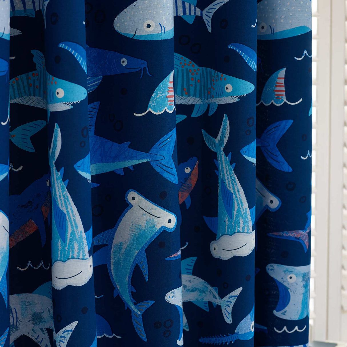 Jawsome Shark Eyelet Curtains by Catherine Lansfield