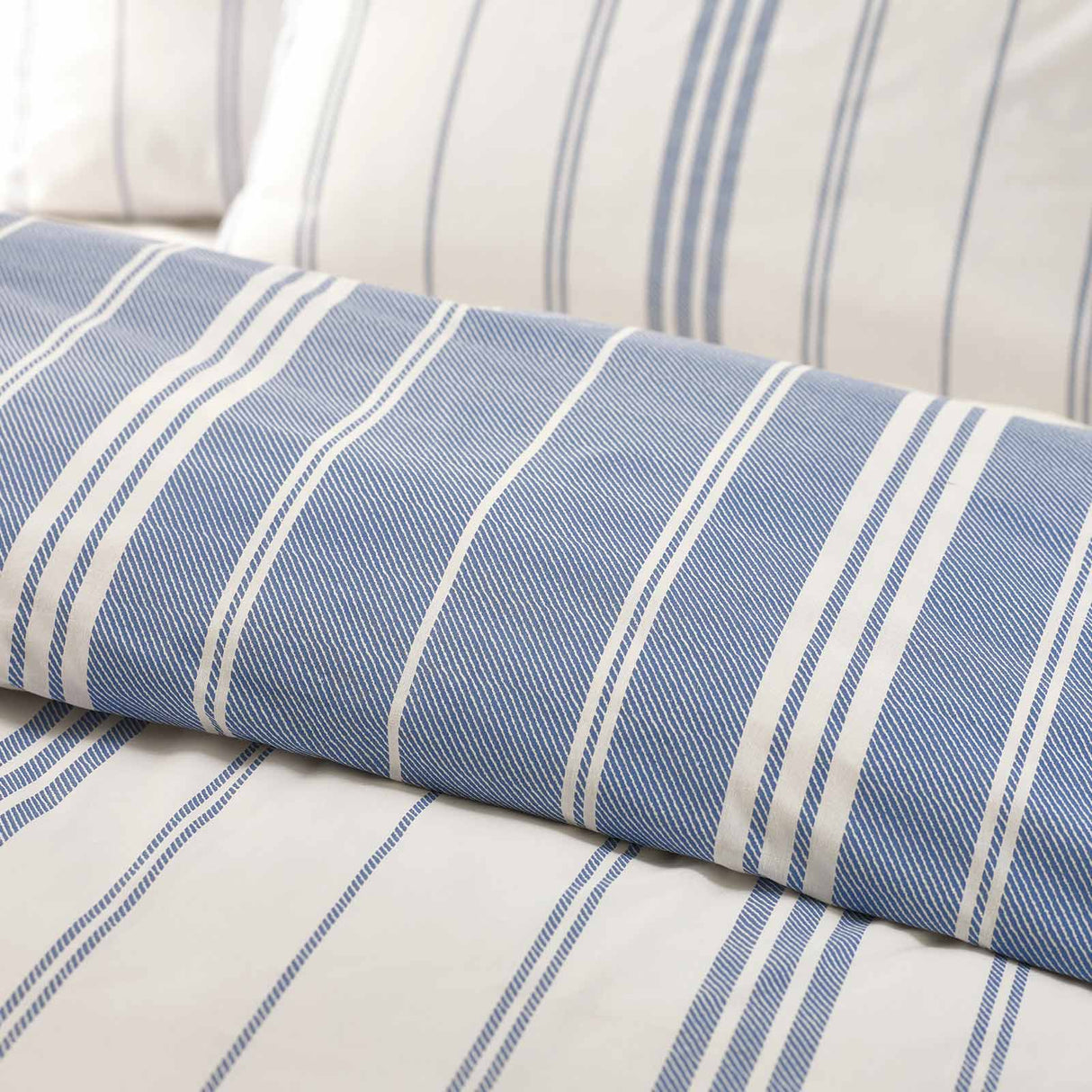Catherine Lansfield Harbour Stripe Reversible Duvet Cover Set with Pillowcase