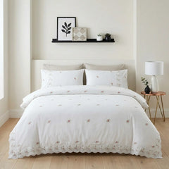 Sophie Embroidered White Duvet Cover Bedding Set