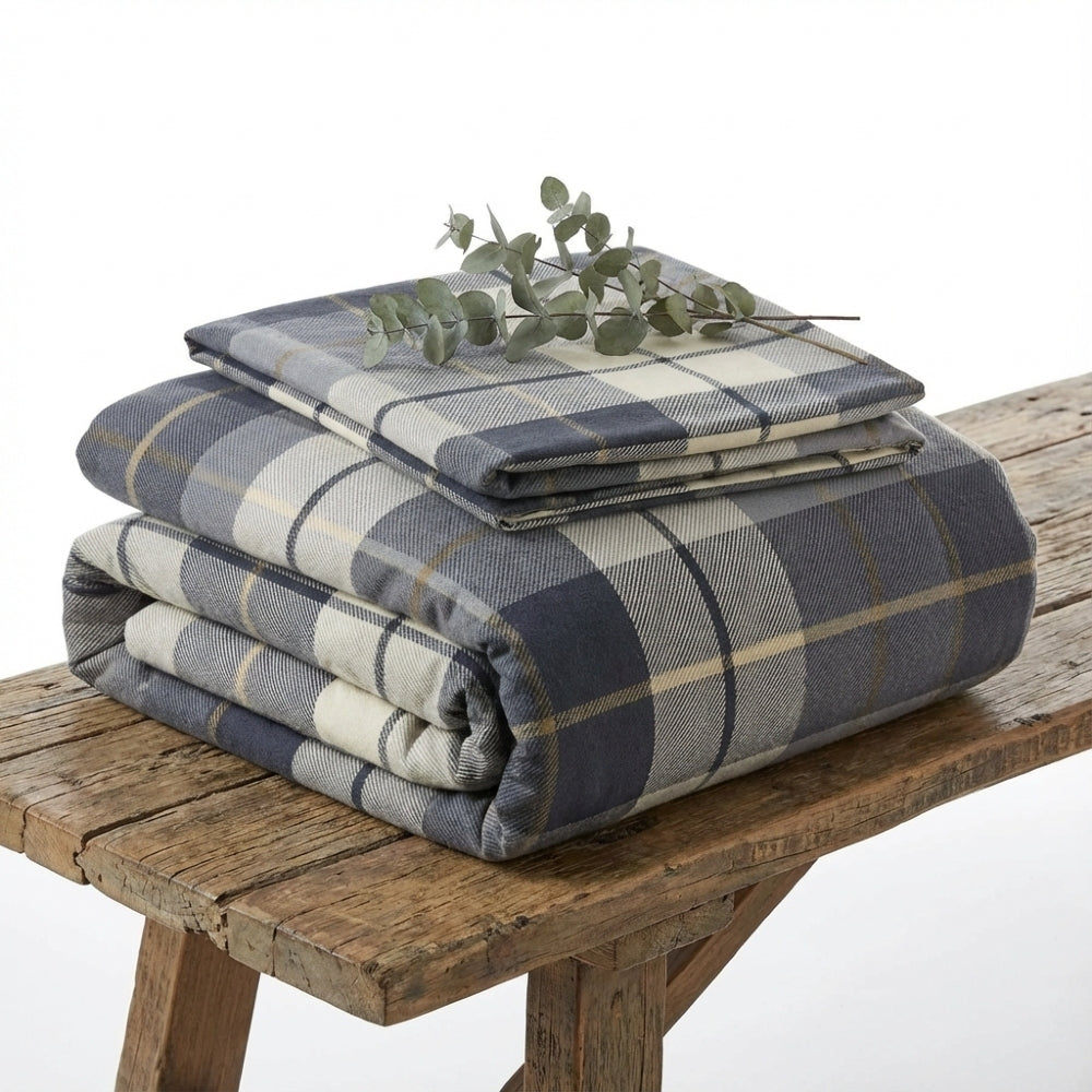 Lomond Check Flannelette Duvet Cover Set by Rapport Home