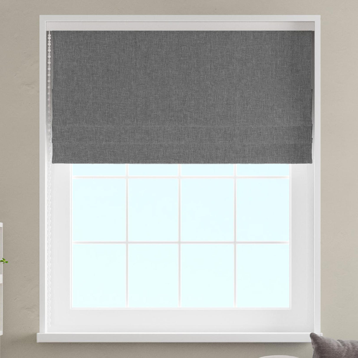 Asana Pewter Made To Measure Roman Blind by Style Furnishings