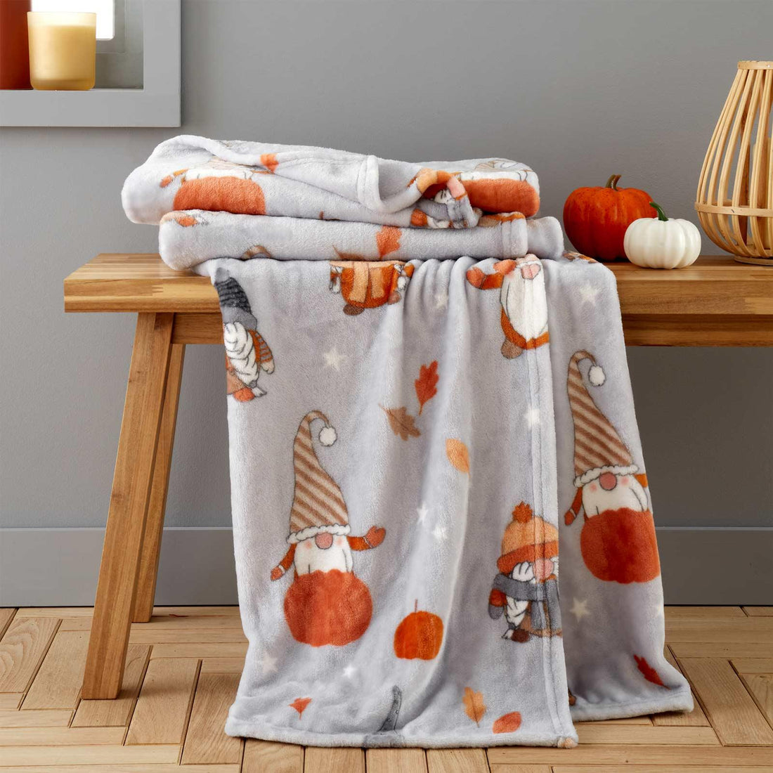 Catherine Lansfield Autumn Gonks Throw Blanket Winter Warmer