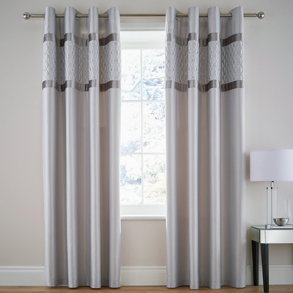Sequin Cluster Eyelet Curtains by Catherine Lansfield